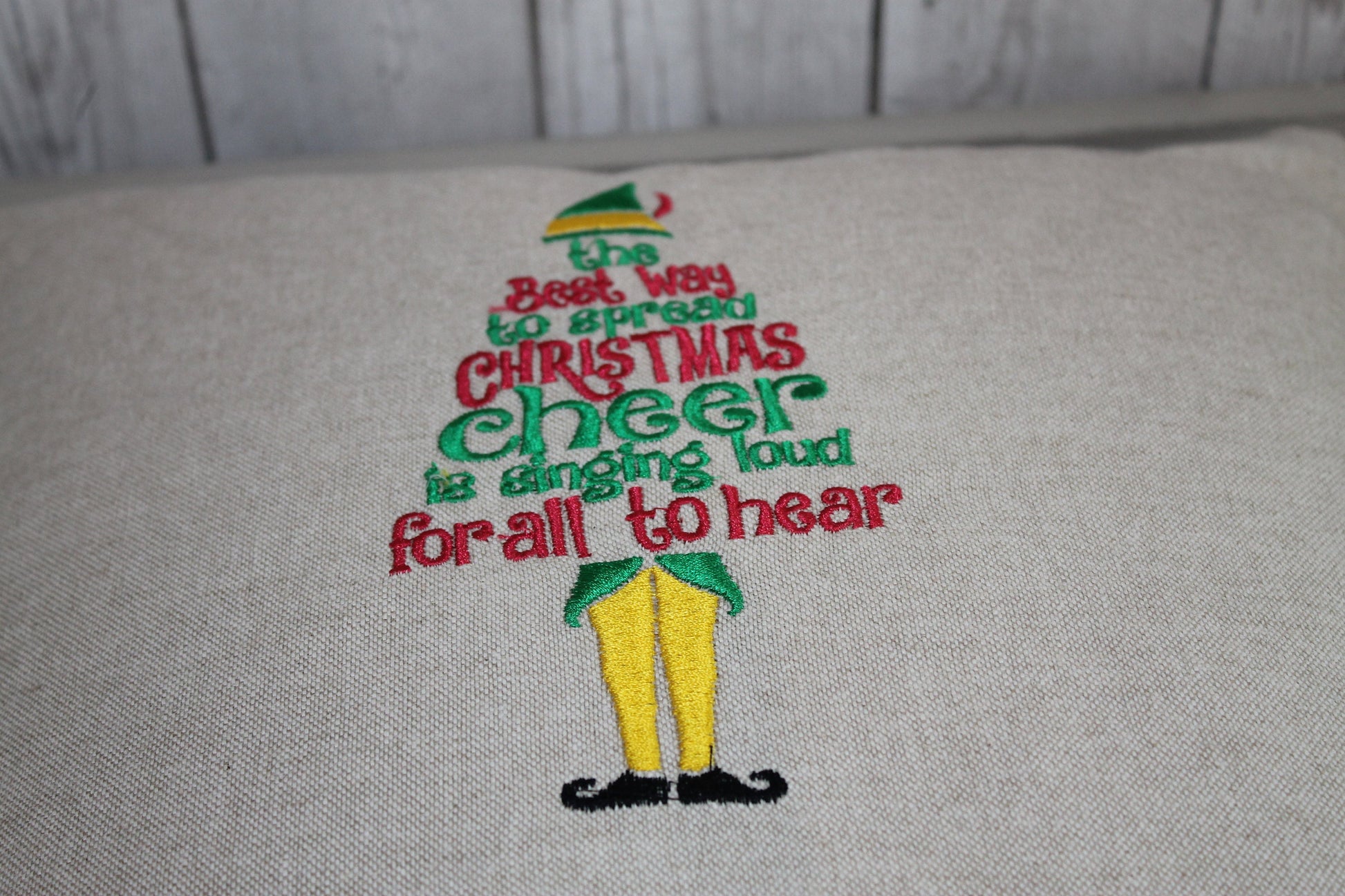 Buddy the Elf inspired Cushion. Festive Cushion -Best way to spread Christmas cheer. Christmas Cushion.