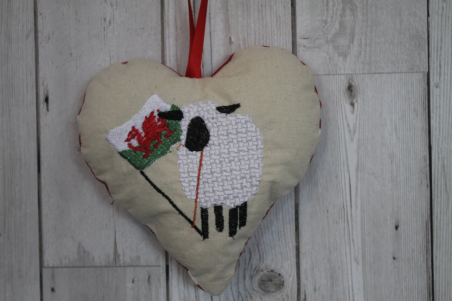 Welsh Sheep Hanging Heart.