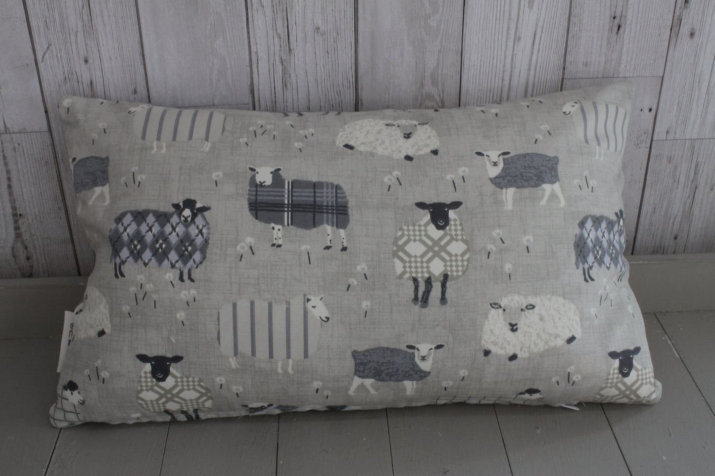 Sheep long cushion, countryside cushion , farm style Designer Handmade , farm cotton fabric