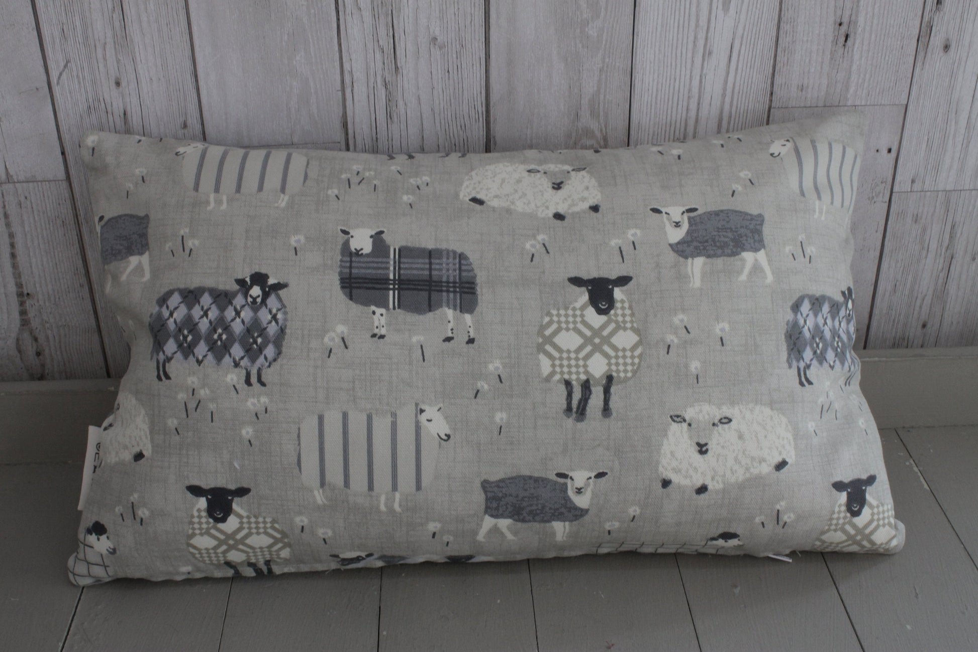 Sheep long cushion, countryside cushion , farm style Designer Handmade , farm cotton fabric