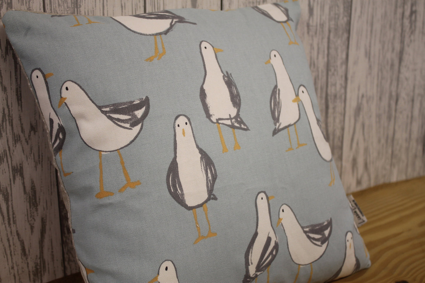 Seagull Nautical Themed Cushion Cover- 12" Square Cushion Beach Coastal bird themed - Throw Cushion-Scatter Cushion Sofa Cushion