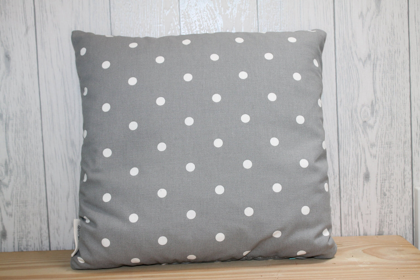 Grey Dotty Cushion 14" square Cushion-Throw Cushion Polka Dot Cushion -Shabby Chic-cottage chic- Scatter pillow- double sided