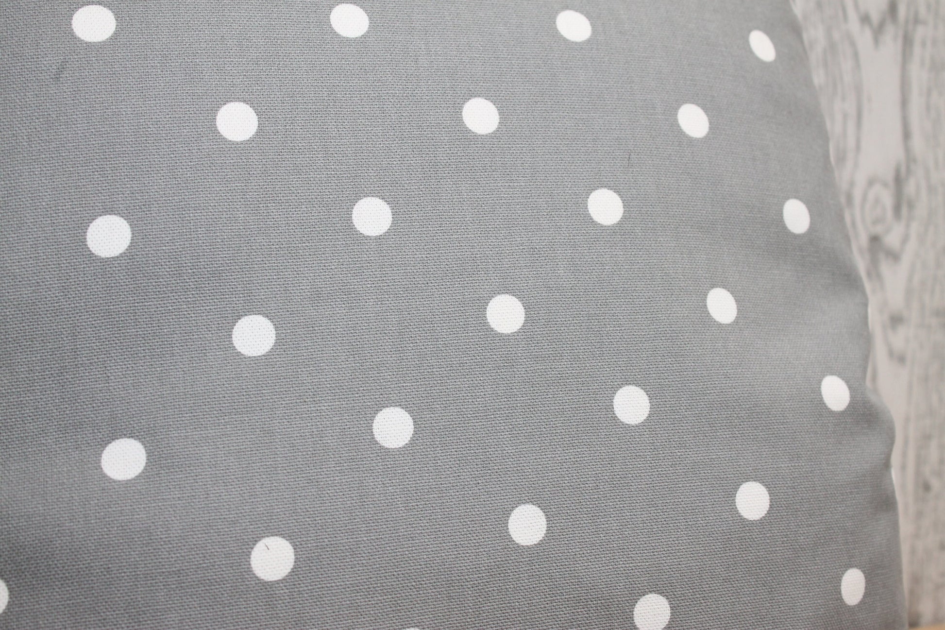 Grey Dotty Cushion 14" square Cushion-Throw Cushion Polka Dot Cushion -Shabby Chic-cottage chic- Scatter pillow- double sided