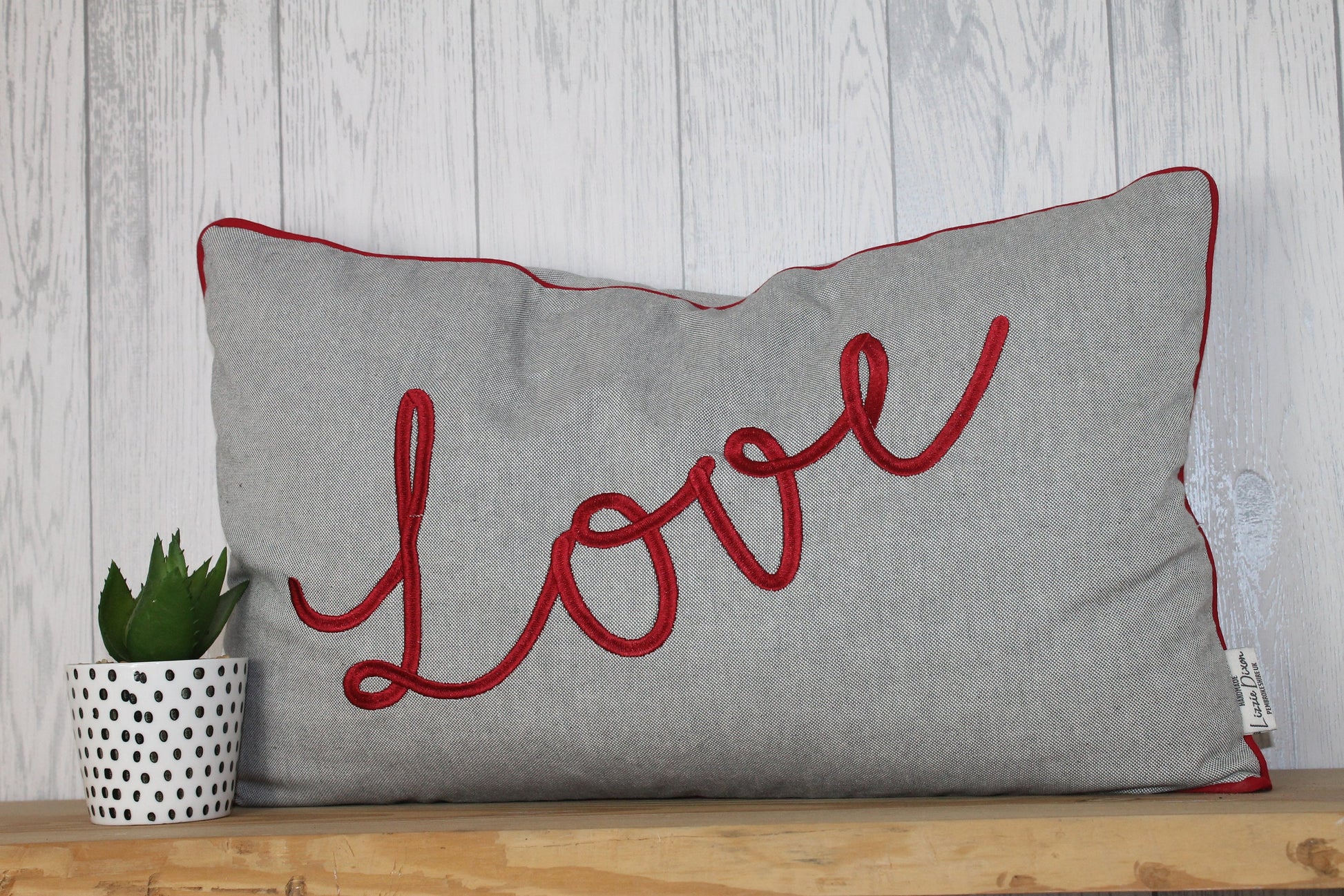 Love Cushion Grey and Red Pillow, Valentines Day Gift ,Gift For Her, Gift For Friend,Valentines Day Pillowcase,Valentines Day Cushion Cover