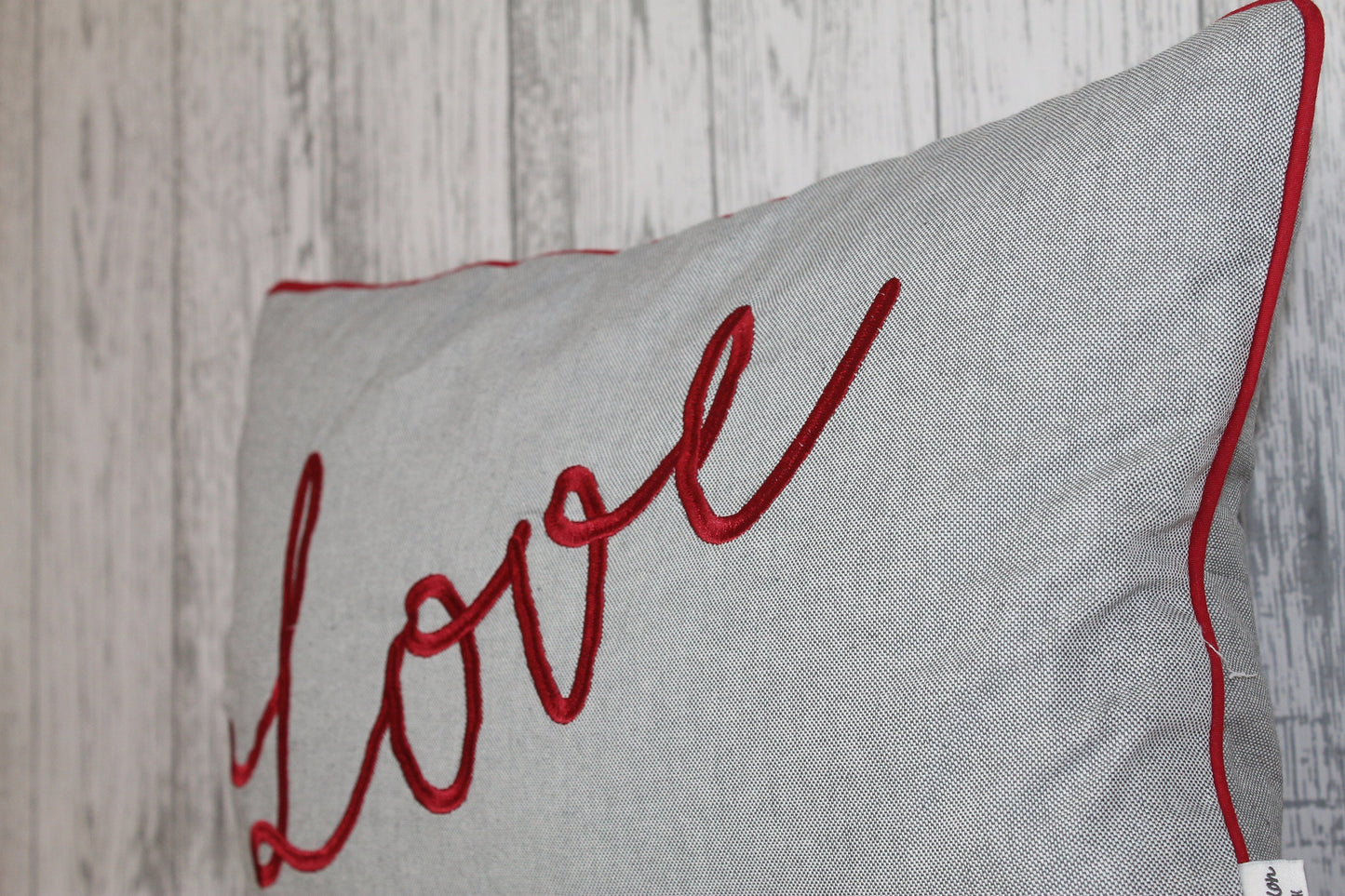 Love Cushion Grey and Red Pillow, Valentines Day Gift ,Gift For Her, Gift For Friend,Valentines Day Pillowcase,Valentines Day Cushion Cover