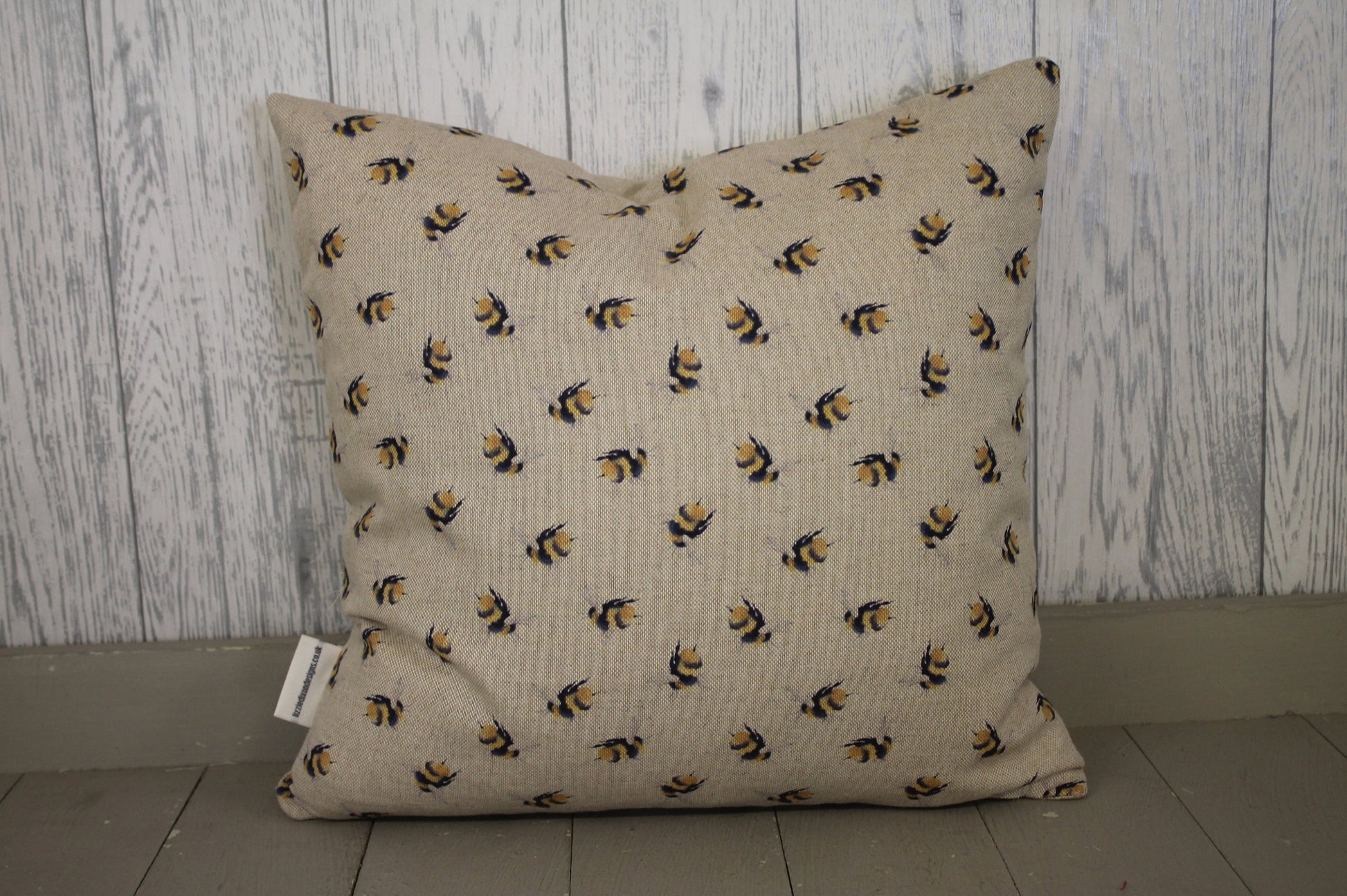 Bumble Bee Cushion- 16" Square Bumble Bee Cushion Embroidered Bee Cushion Cover- scatter pillow-Bumble Bee