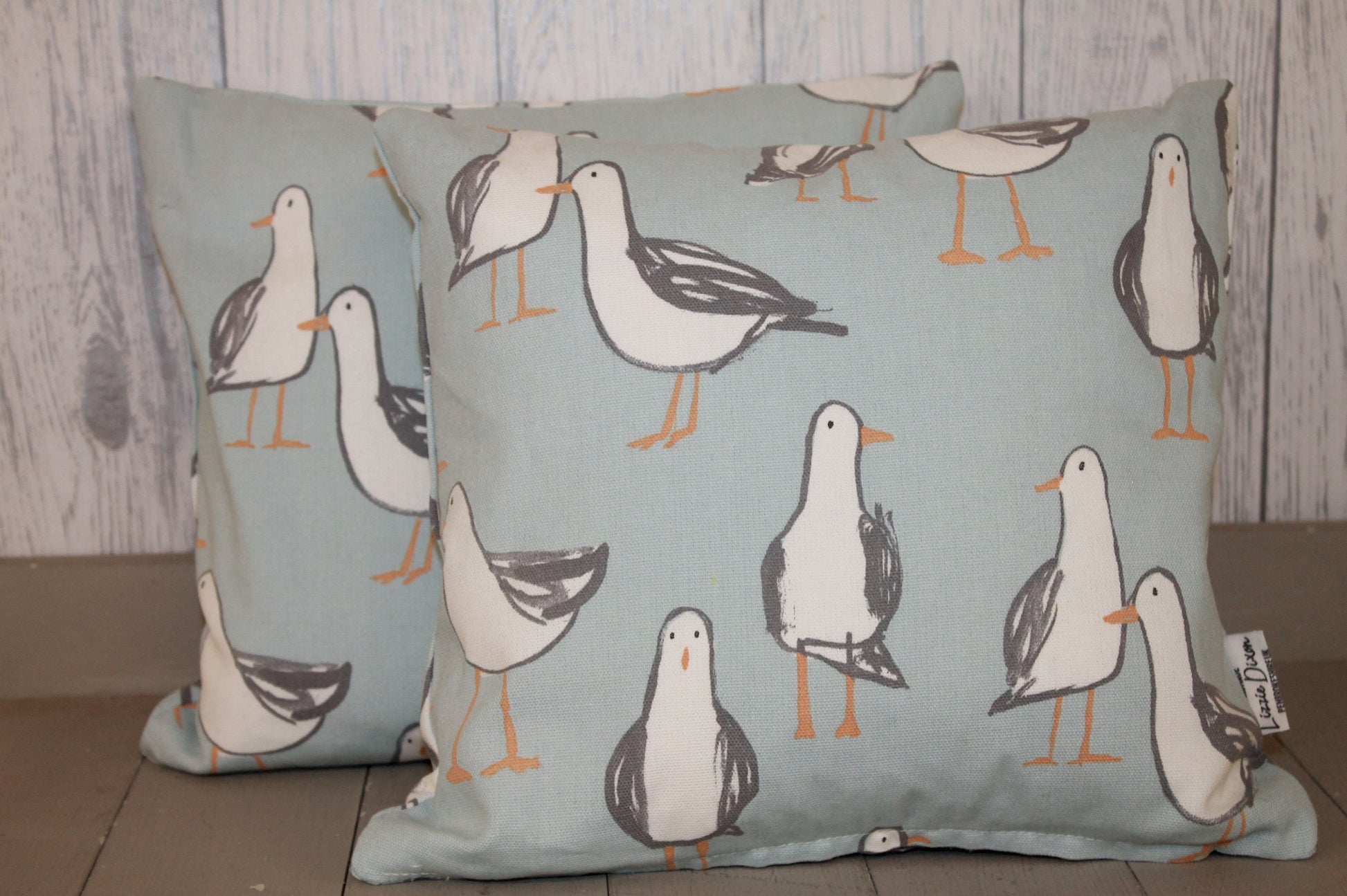 Seagull Nautical Themed Cushion Cover- 12" Square Cushion Beach Coastal bird themed - Throw Cushion-Scatter Cushion Sofa Cushion