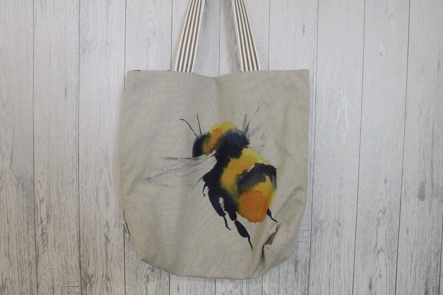 Bumble Bee Tote Bag- Bee fabric Tote Bag- Bumble Bee shoulder bag. handmade fabric Shoulder bag