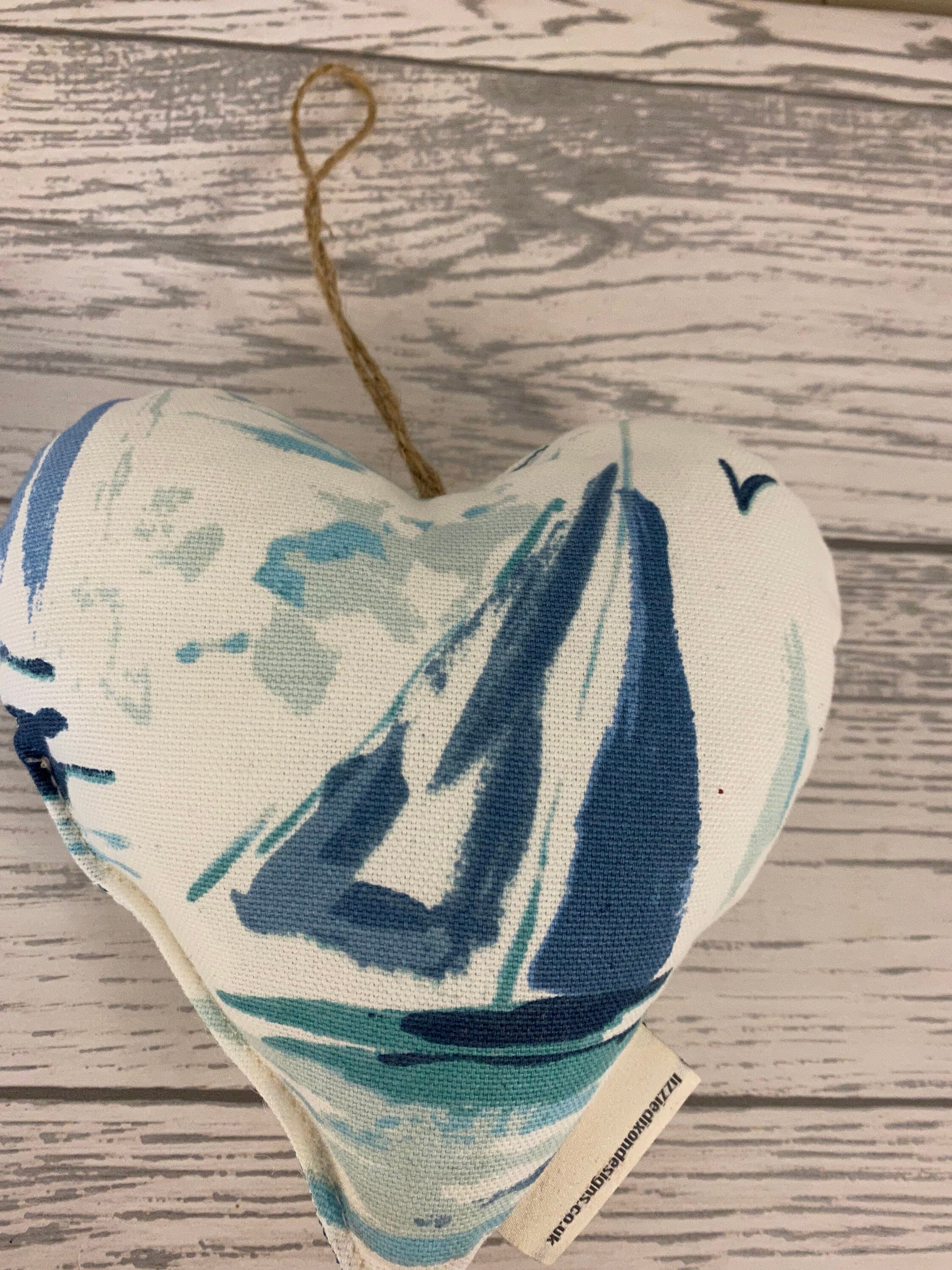 Personalised Hanging Heart ,Lavender Hanging decoration, Holiday gift. Personalised hoilday present- Nautical gift- Nautical heart