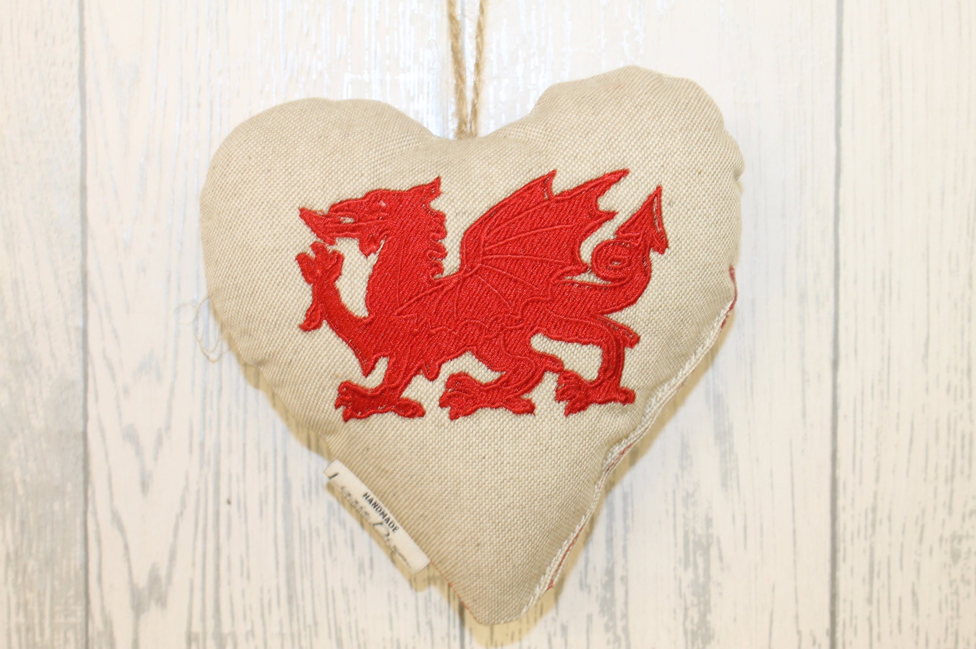 Welsh Dragon Hanging Heart-Lavender Hanging Heart-Fabric Hanging Heart-