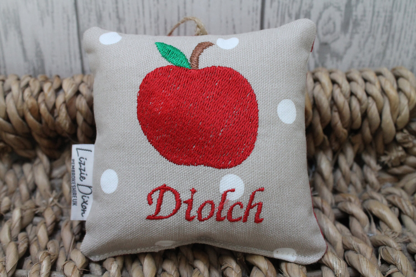 Apple Diolch/Thank you gift-Hanging decoration-Teachers present-personalised teacher gift