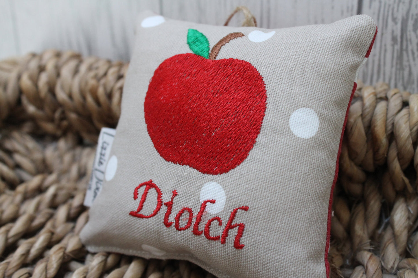 Apple Diolch/Thank you gift-Hanging decoration-Teachers present-personalised teacher gift