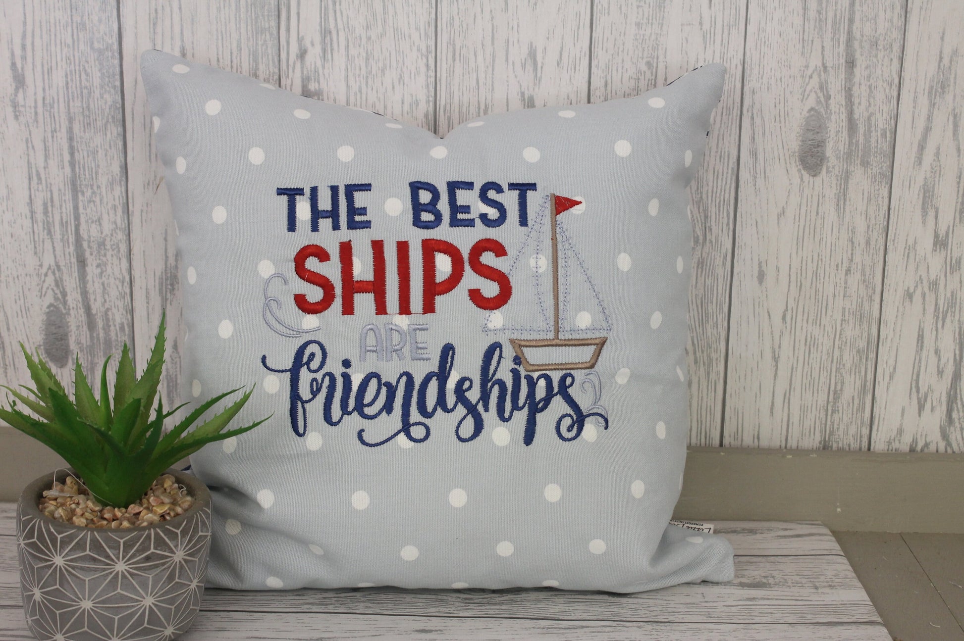 Nautical Themed Cushion Cover- 16" Square Cushion Best friends quote - Throw Cushion-Scatter Cushion Sofa Cushion