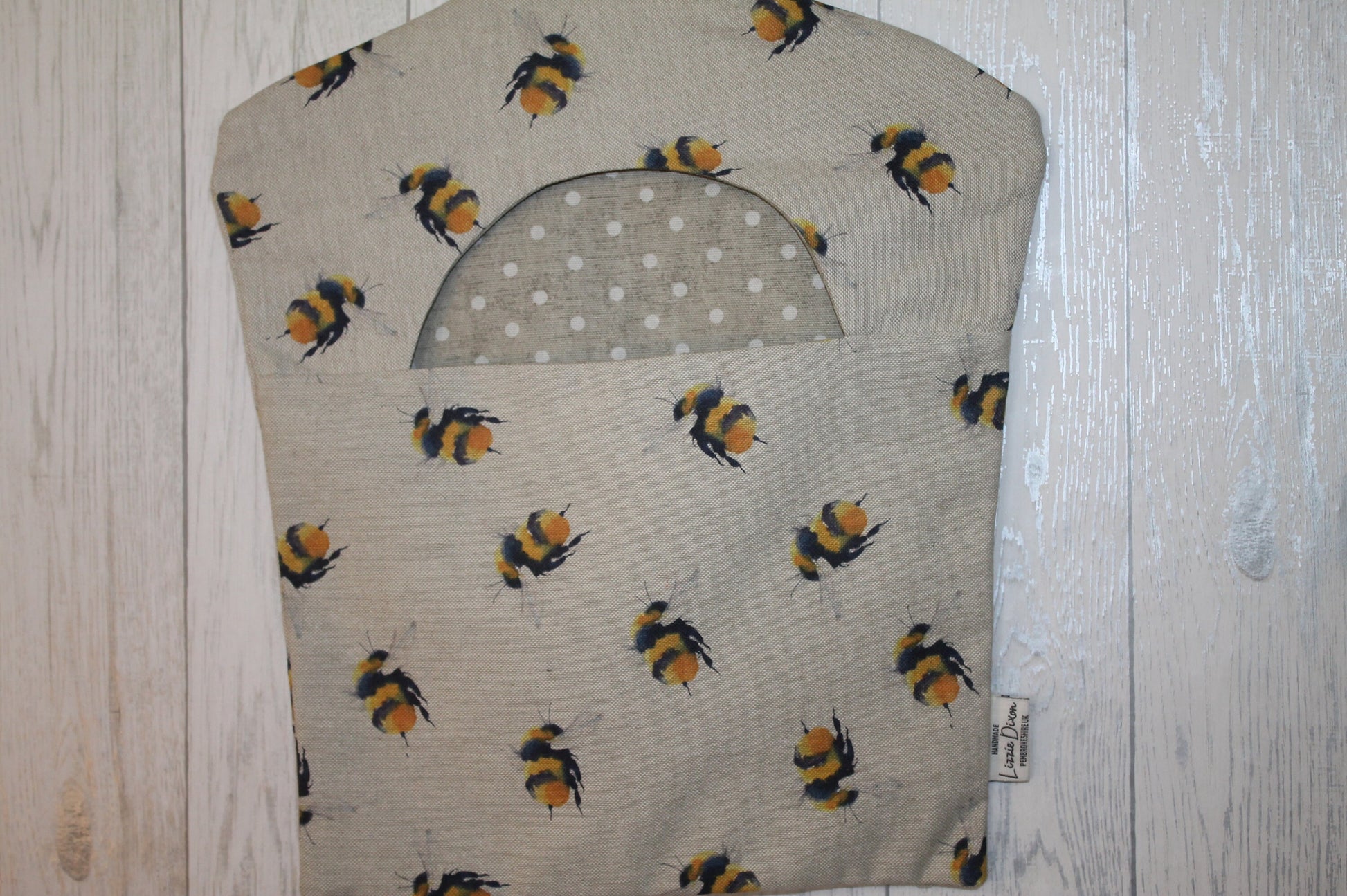 Peg bag- Bumble Bee Fabric Peg Bag with hanger. handmade clothes peg bag