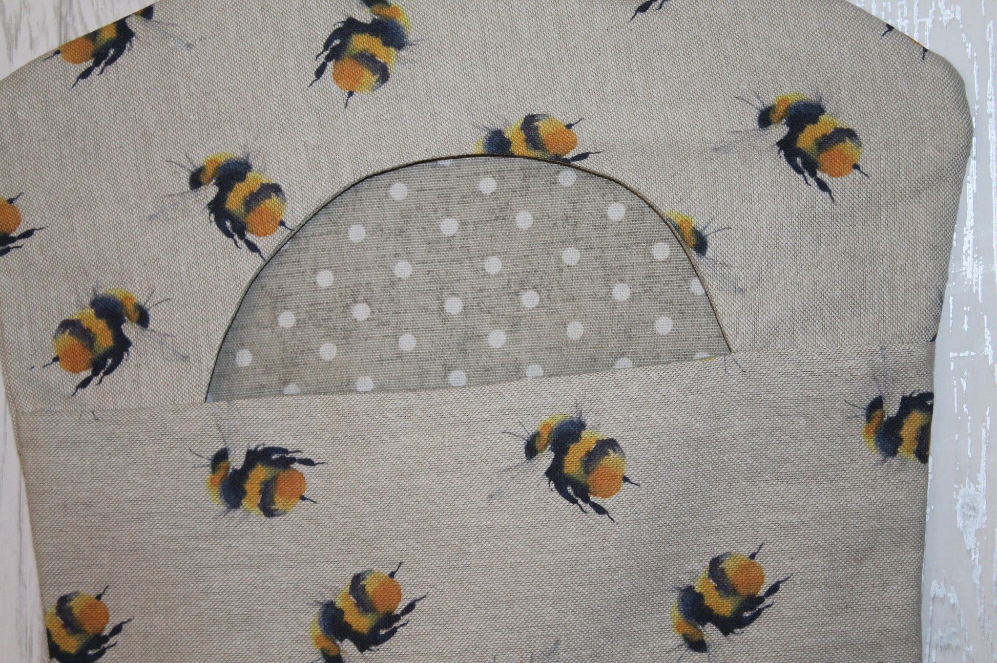 Peg bag- Bumble Bee Fabric Peg Bag with hanger. handmade clothes peg bag