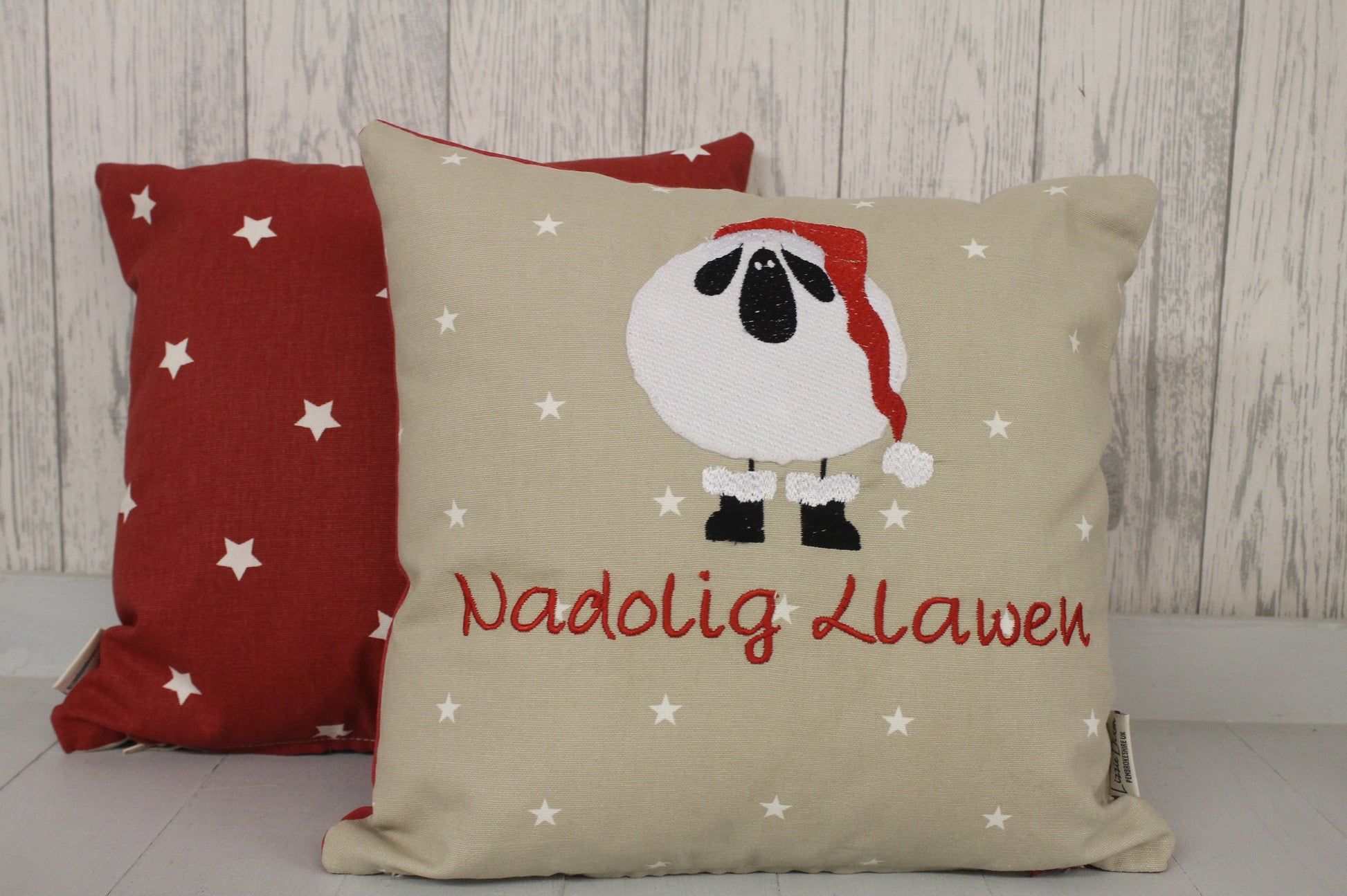 16" Nadolig Llawen Christmas Sheep Cushion - 16 "Welsh Christmas Sheep- Christmas Cushion Welsh Christmas Cushion -decorative pillow Cover