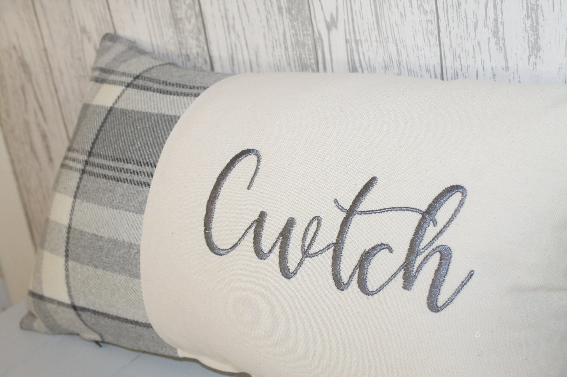 Cwtch Cushion-Personalised Cushion- Quote Cushion- Wool touch long cushion.