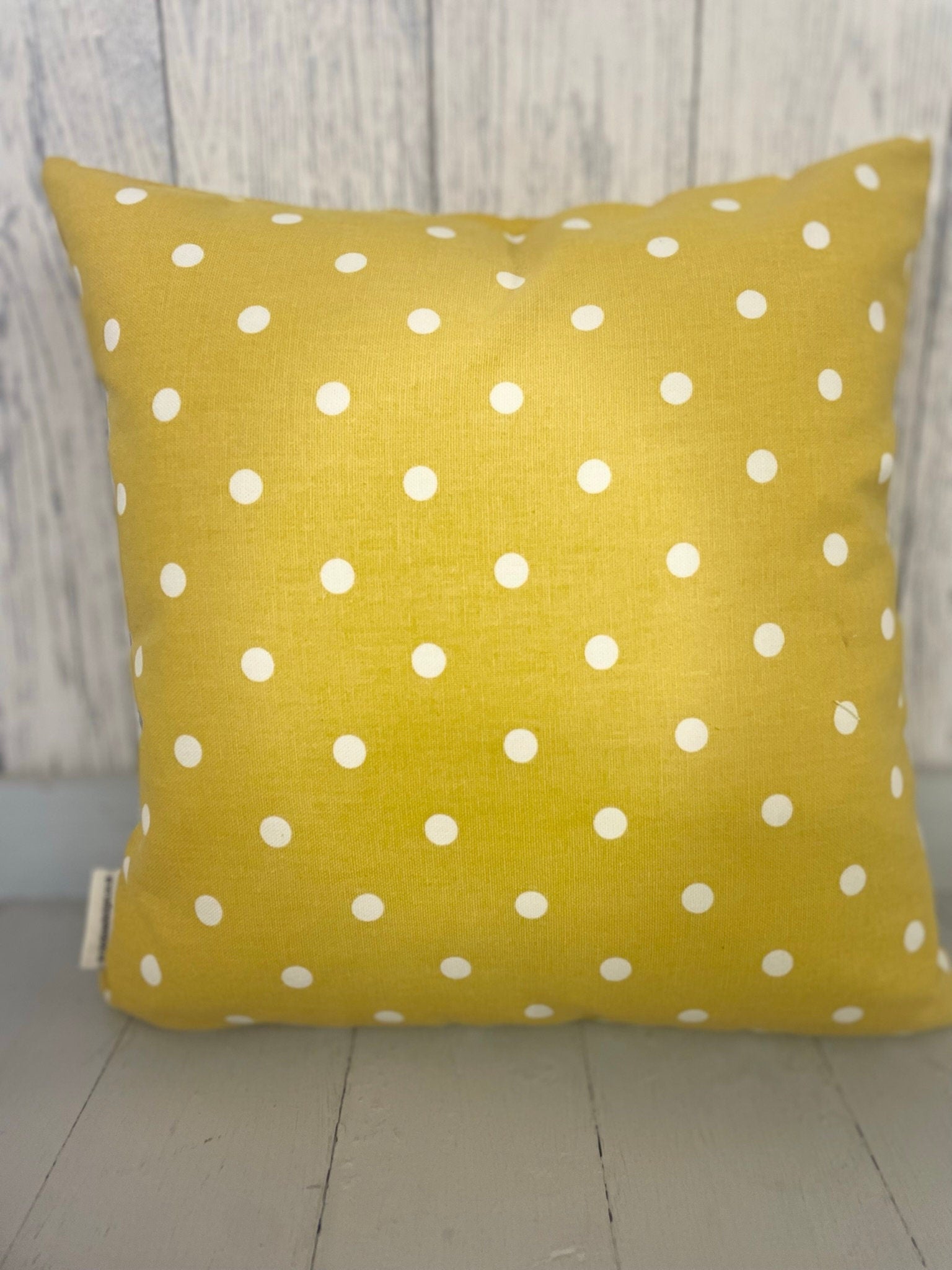 Personalised Mother’s Day Cushion- mustard dotty and daffodils Mamgu gift -Mamgu cushion