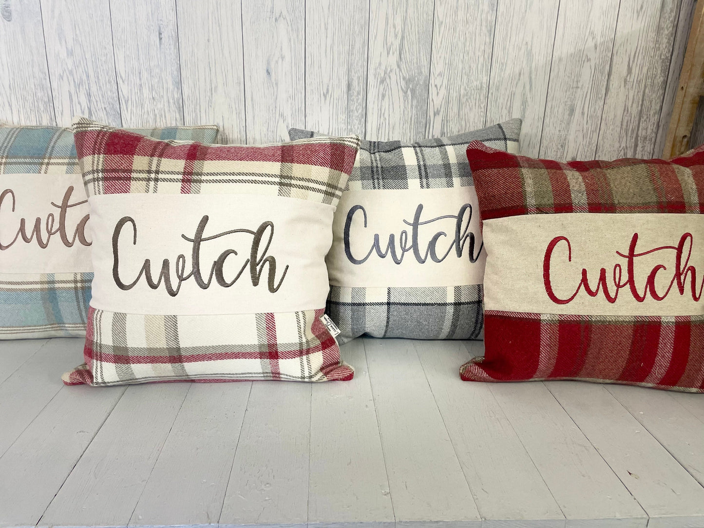 16" Wool Touch Cwtch Cushion- Cwtch Panel Cushion, Welsh Cushion