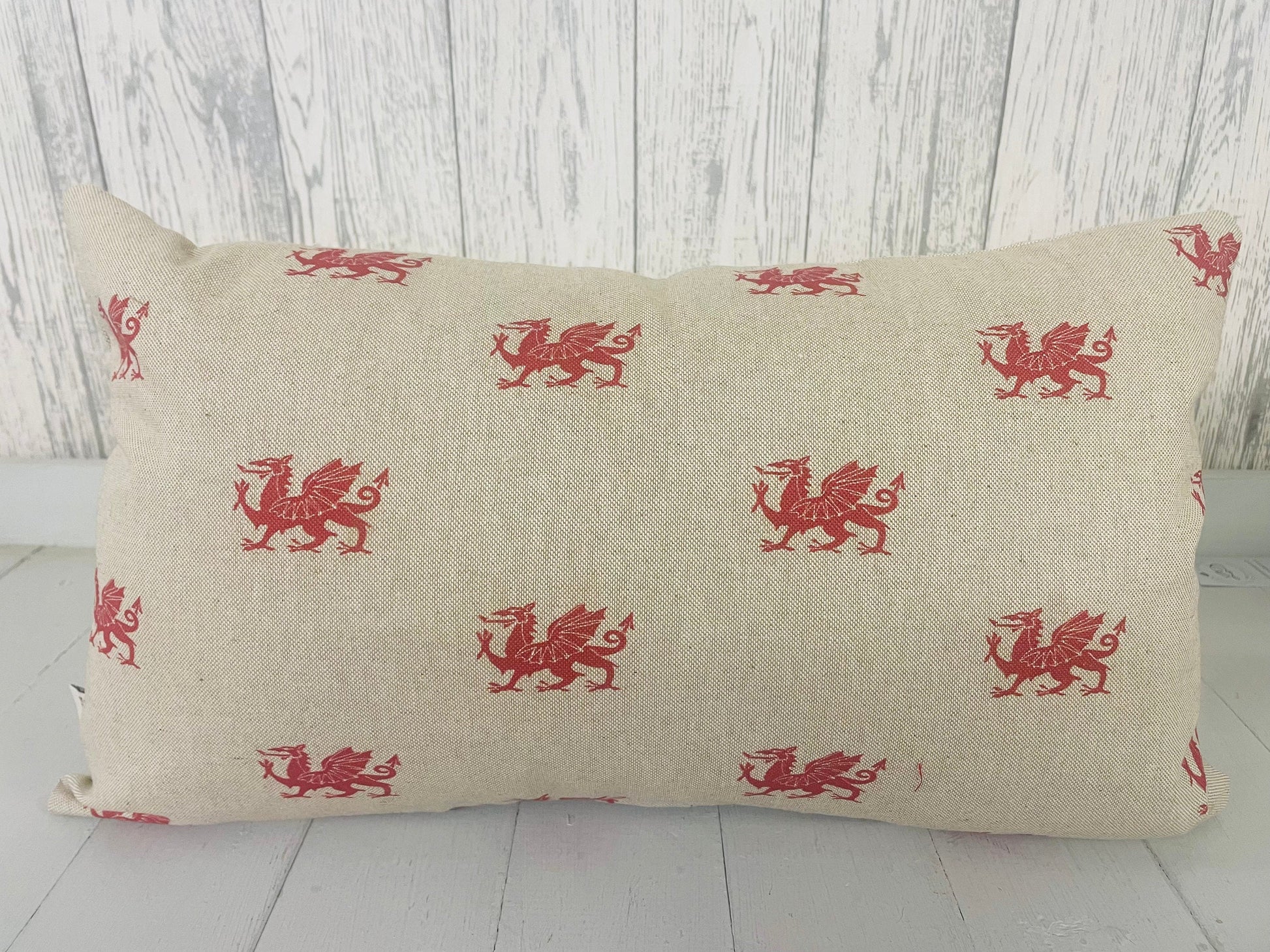 Anyone can Cuddle but only the Welsh can Cwtch-Welsh dragon panel long cushion