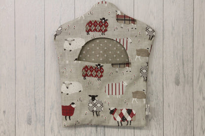 Peg bag- Sheep Fabric Peg Bag with hanger. handmade clothes peg bag
