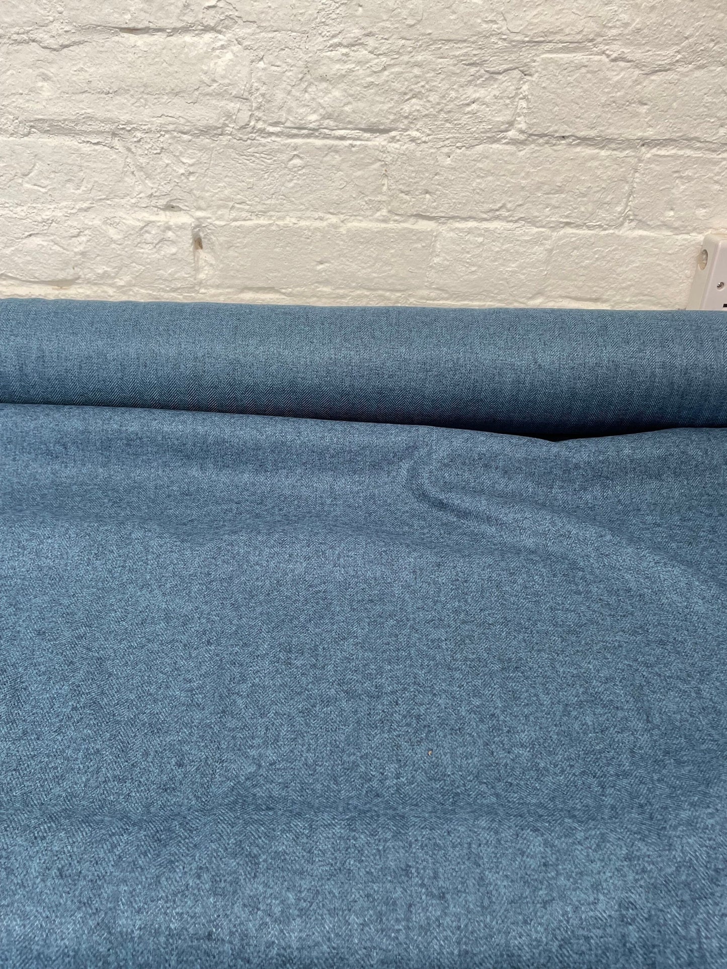 Tweed style fabric , 100% polyester Tweed Colour- Ocean.