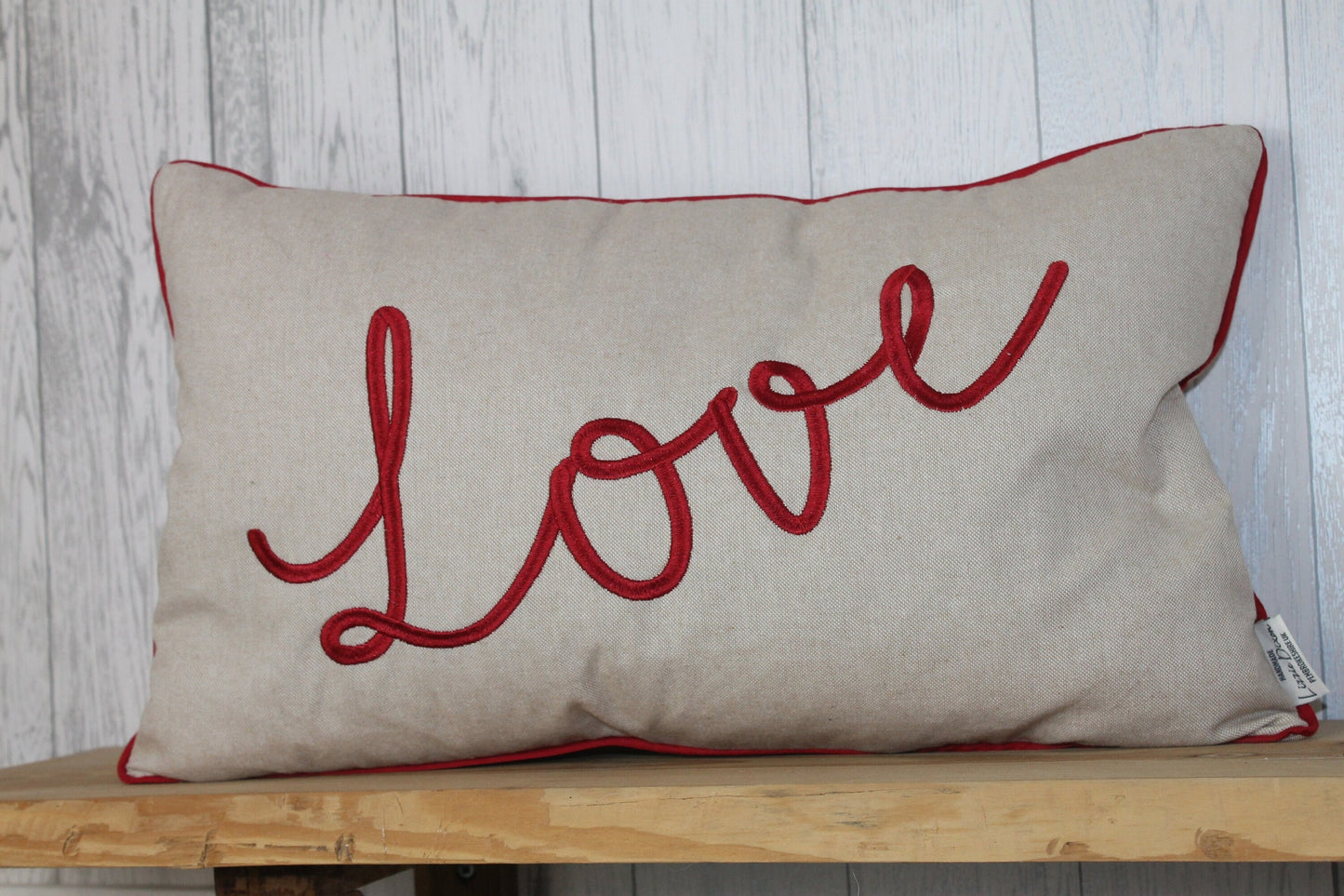 Love Cushion Cream and Red Pillow,Valentines Day Gift ,Gift For Her, Gift For Friend,Valentines Day Pillowcase,Valentines Day Cushion Cover