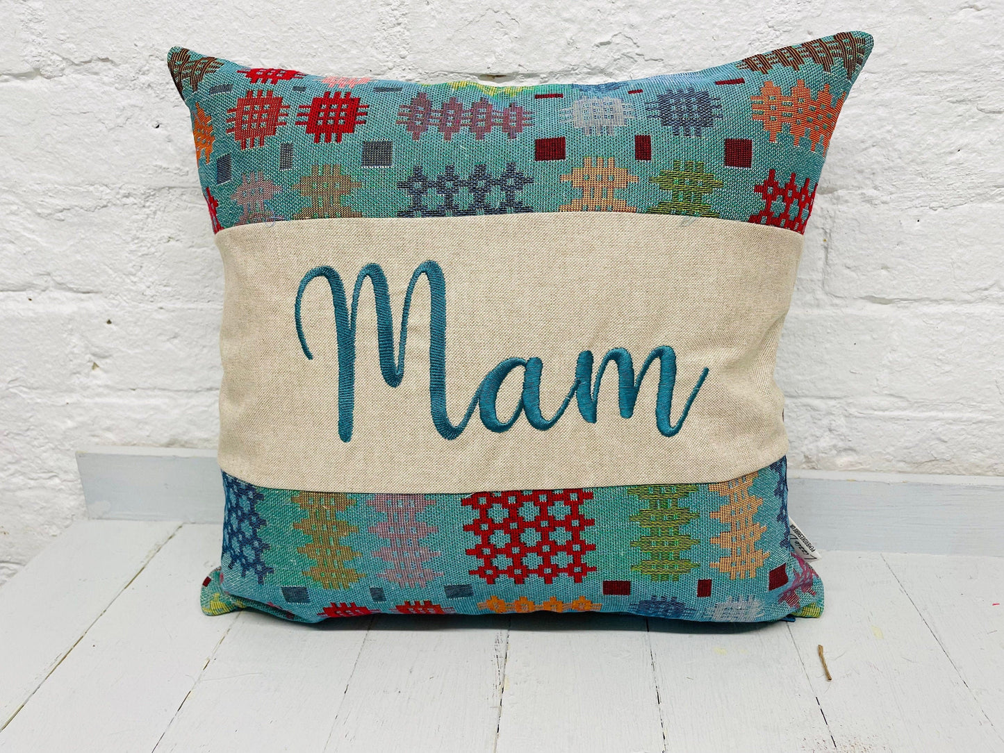 Mam Cushion , Welsh Mother&#39;s Day Gift, Mam Personalised Cushion, Gift for Mum. Gift for Mamgu, Personalised Mothers Gift - Welsh Blanket