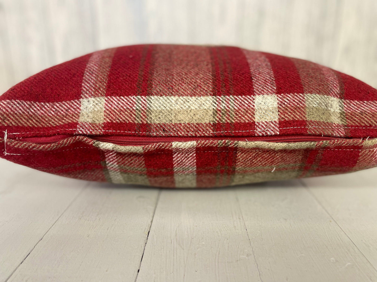 16&quot; Red Wool Touch Cwtch Cushion- Cwtch Panel Cushion, Red and Welsh Cushion