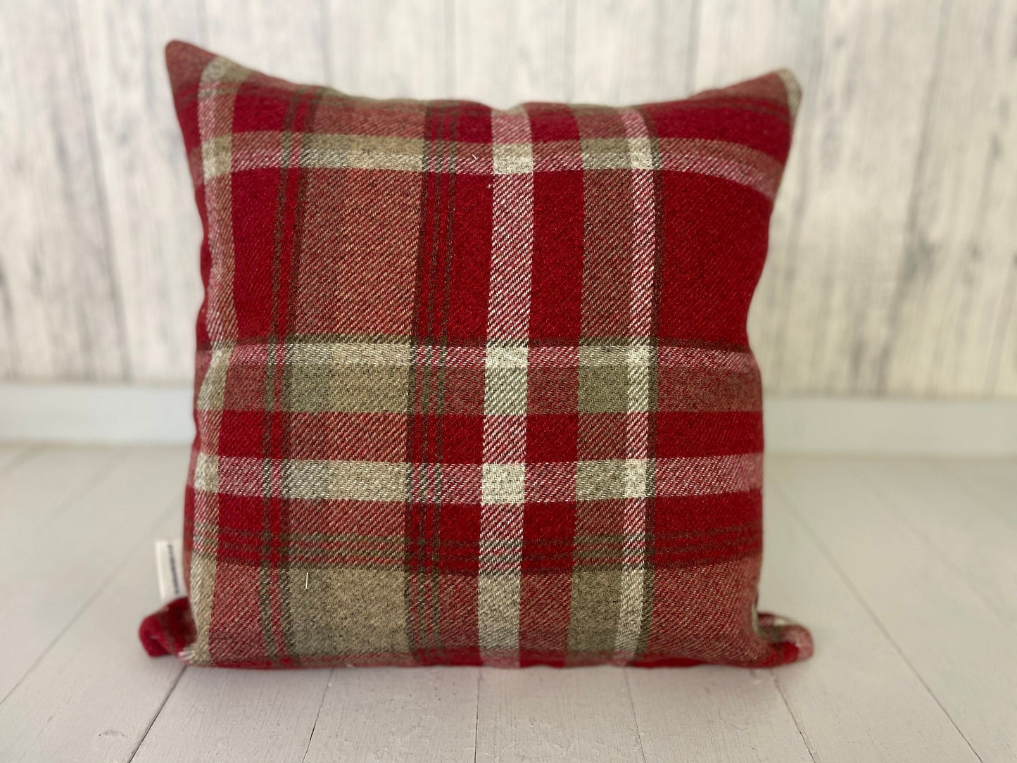 16&quot; Red Wool Touch Cwtch Cushion- Cwtch Panel Cushion, Red and Welsh Cushion