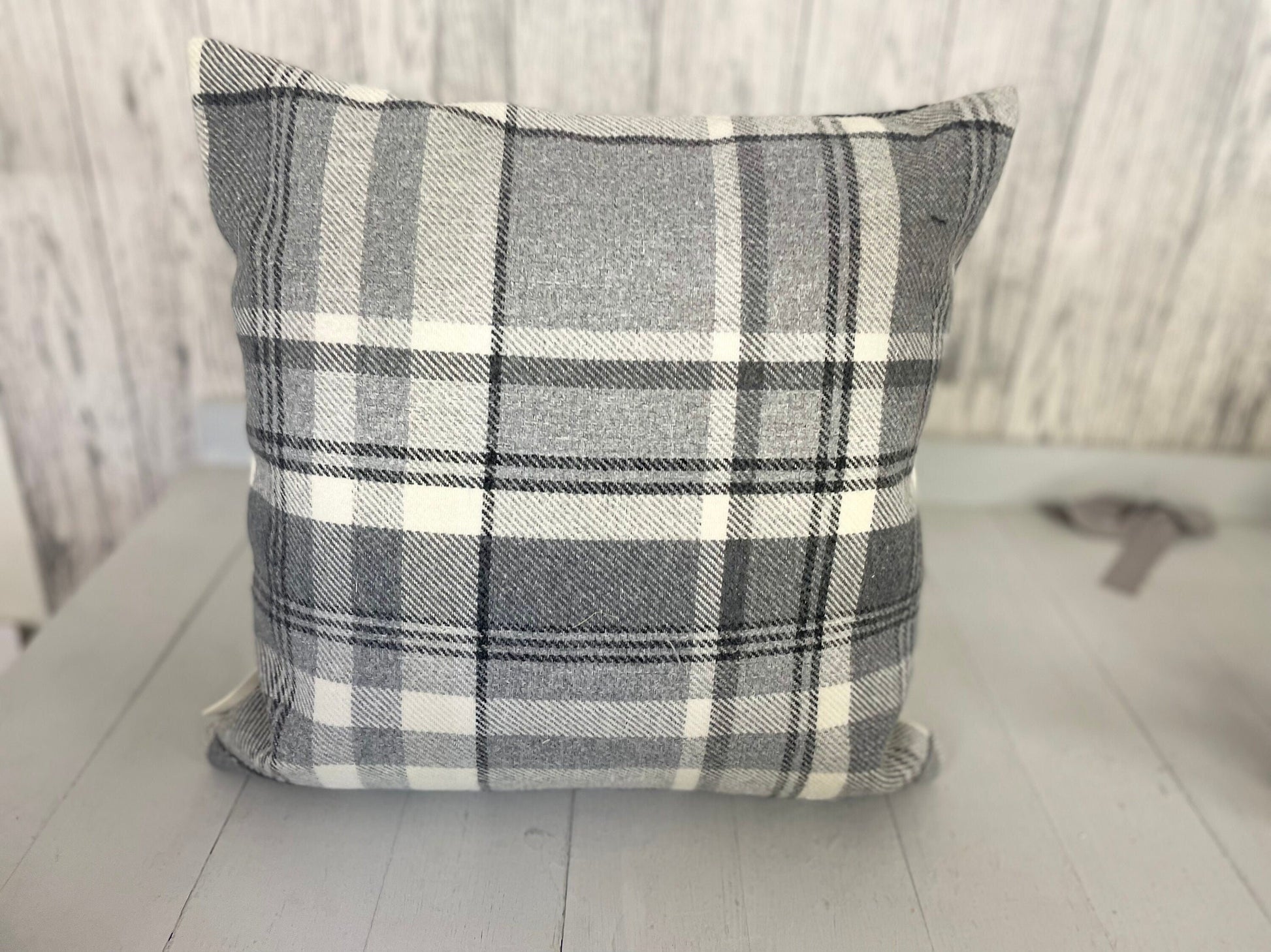 16&quot; Grey Wool Touch Cwtch Cushion- Cwtch Panel Cushion, Grey Welsh Cushion