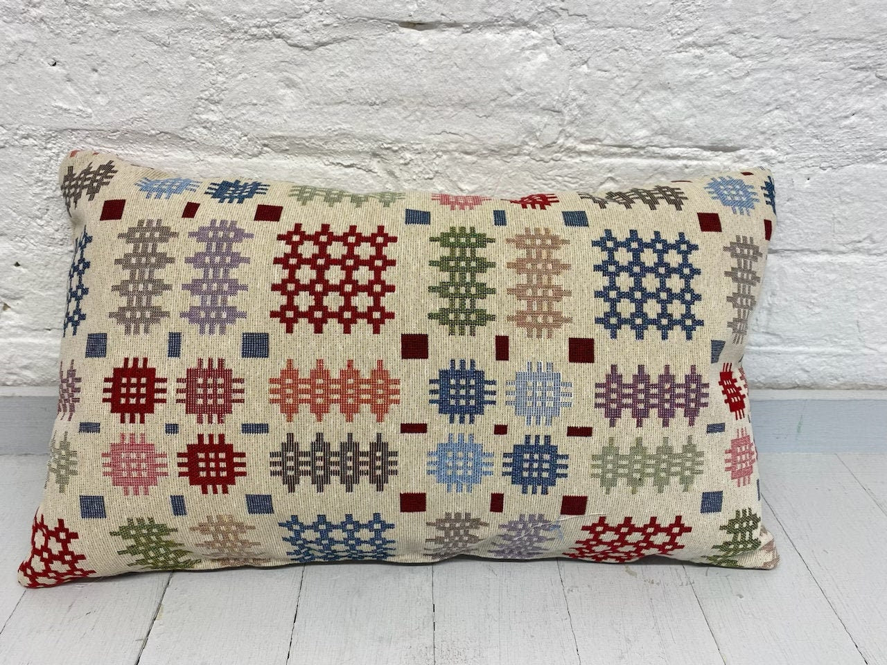 Welsh Blanket Tapestry Cushion.Cwtches & Cuddles Handmade Cushion-Welsh Cushion-Handmade welsh gifts