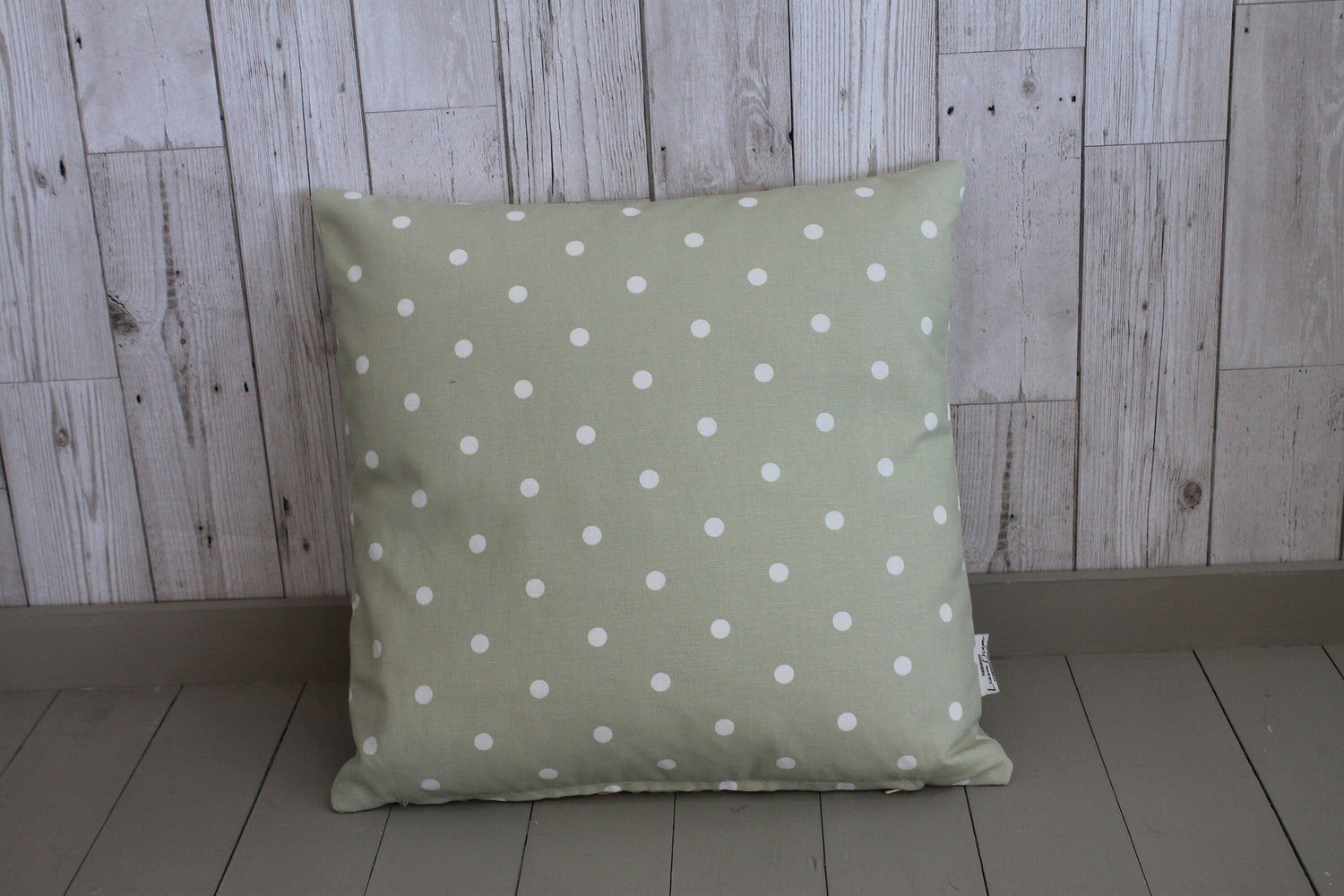 Sage Dotty Cushion 14&quot; x 14&quot; Scatter Cushion-Throw Cushion Polka Dot Cushion -Shabby Chic-cottage chic-Decorative pillow - Scatter pillow,