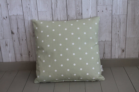 Sage Dotty Cushion 14&quot; x 14&quot; Scatter Cushion-Throw Cushion Polka Dot Cushion -Shabby Chic-cottage chic-Decorative pillow - Scatter pillow,