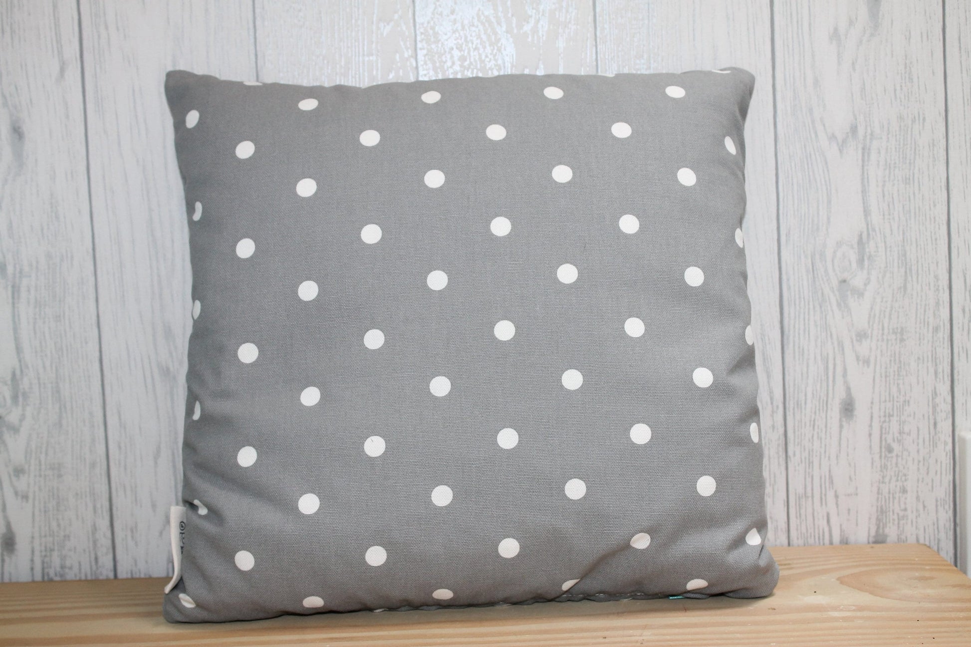 Grey Dotty Cushion 16&quot; square cushion-Polka Dot Cushion -Shabby Chic-cottage chic-Decorative pillow - Scatter pillow- double sided