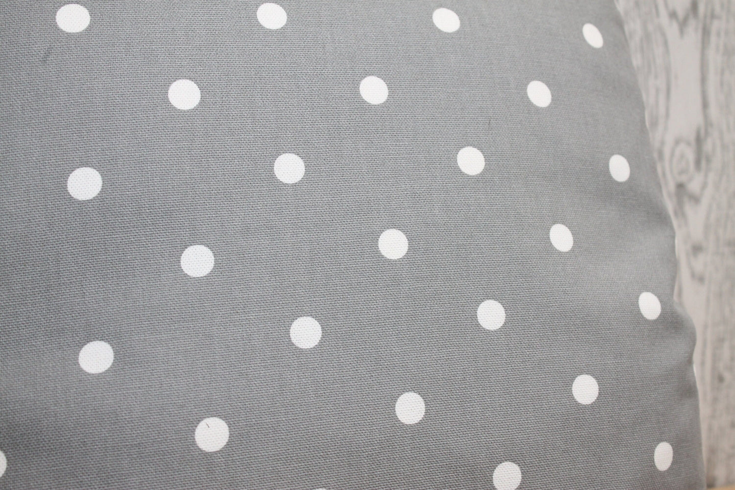 Grey Dotty Cushion 16&quot; square cushion-Polka Dot Cushion -Shabby Chic-cottage chic-Decorative pillow - Scatter pillow- double sided