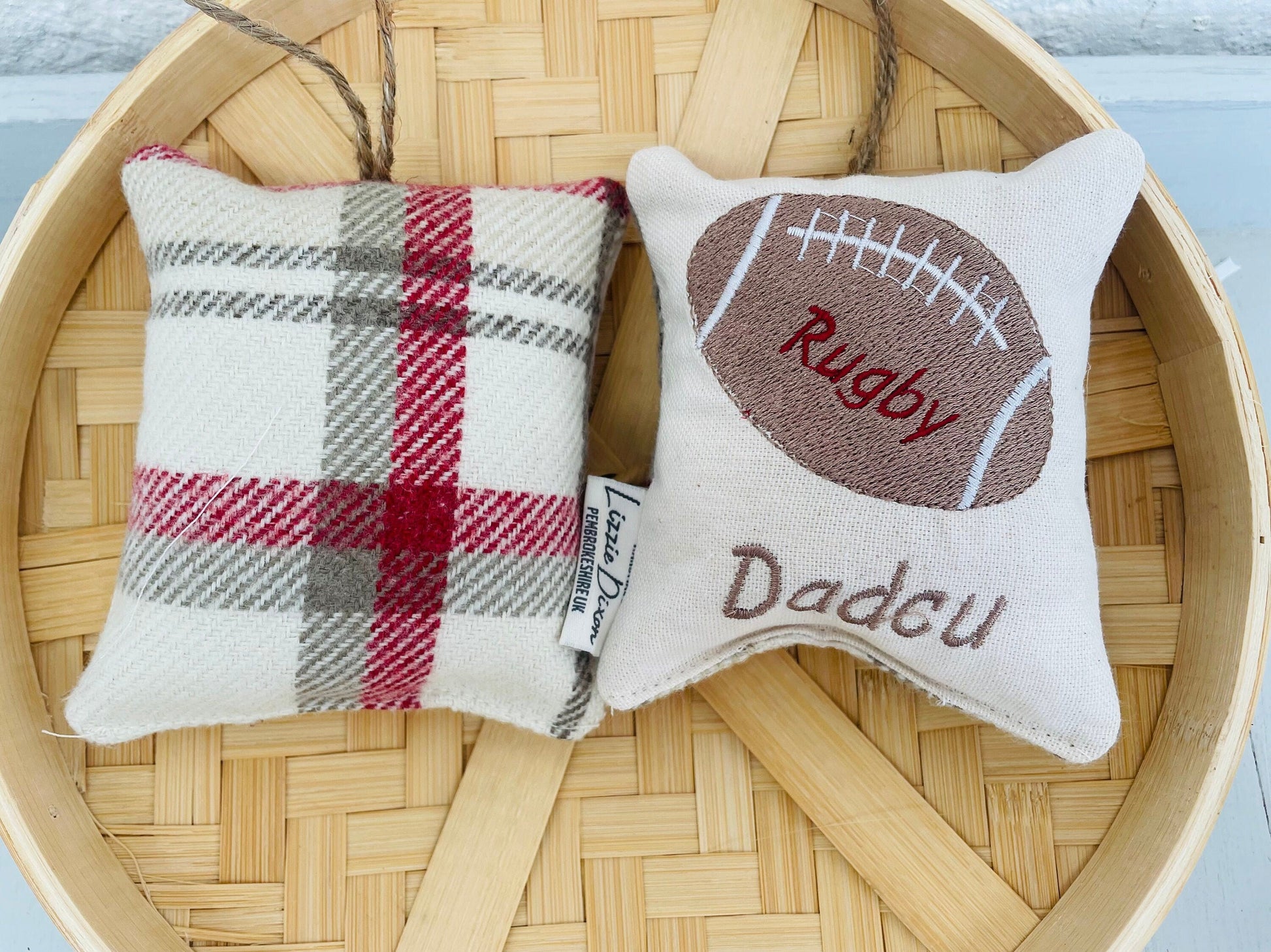 Rugby Ball Fathers Day Hanger- personalised welsh Father’s Day gift