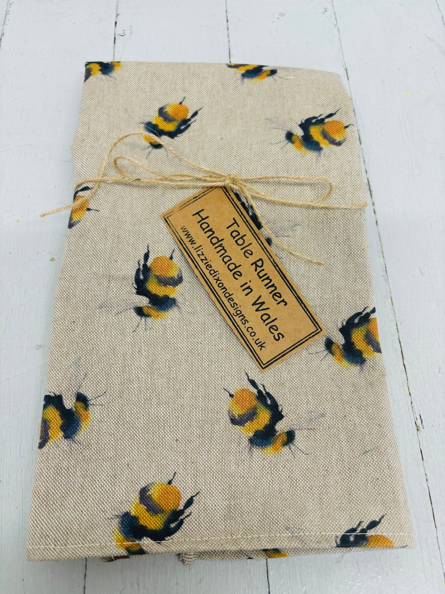 Bee print fabric Table runner -3 lengths