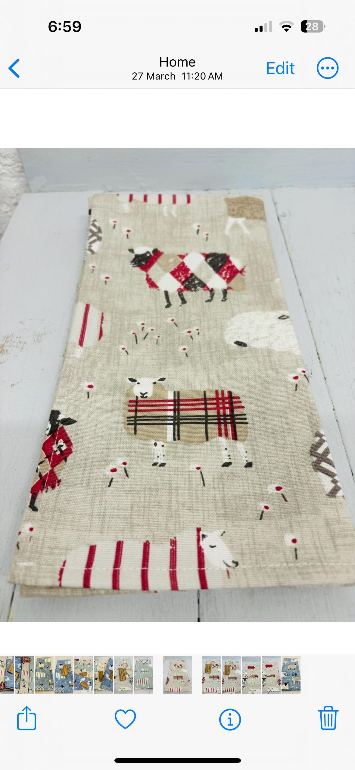 Sheep fabric Table runner -3 lengths