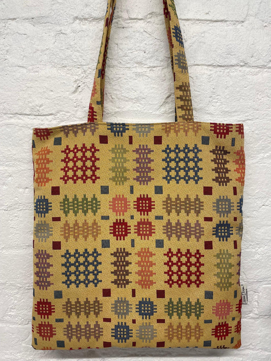 Mustard Welsh Tapestry Tote Style bag