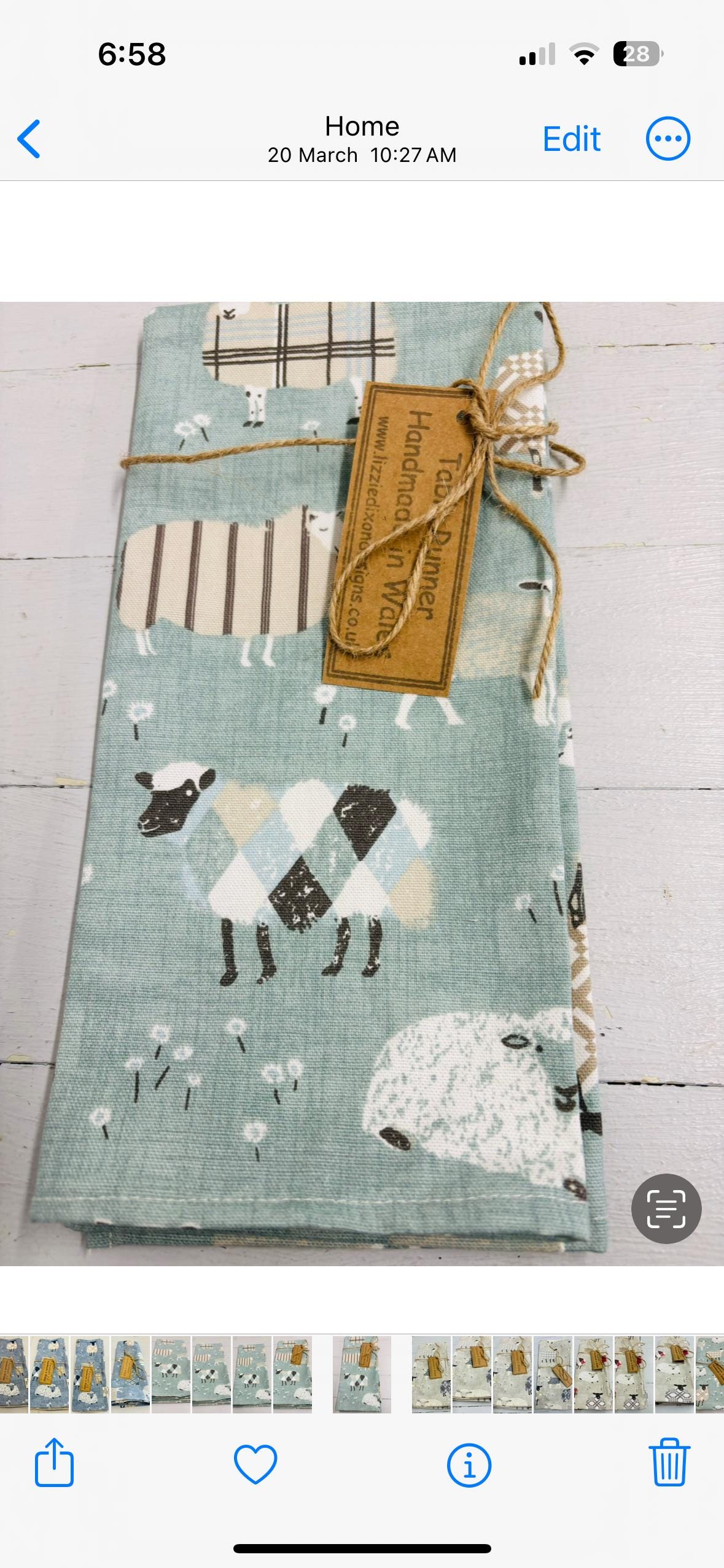 Sheep fabric Table runner -3 lengths