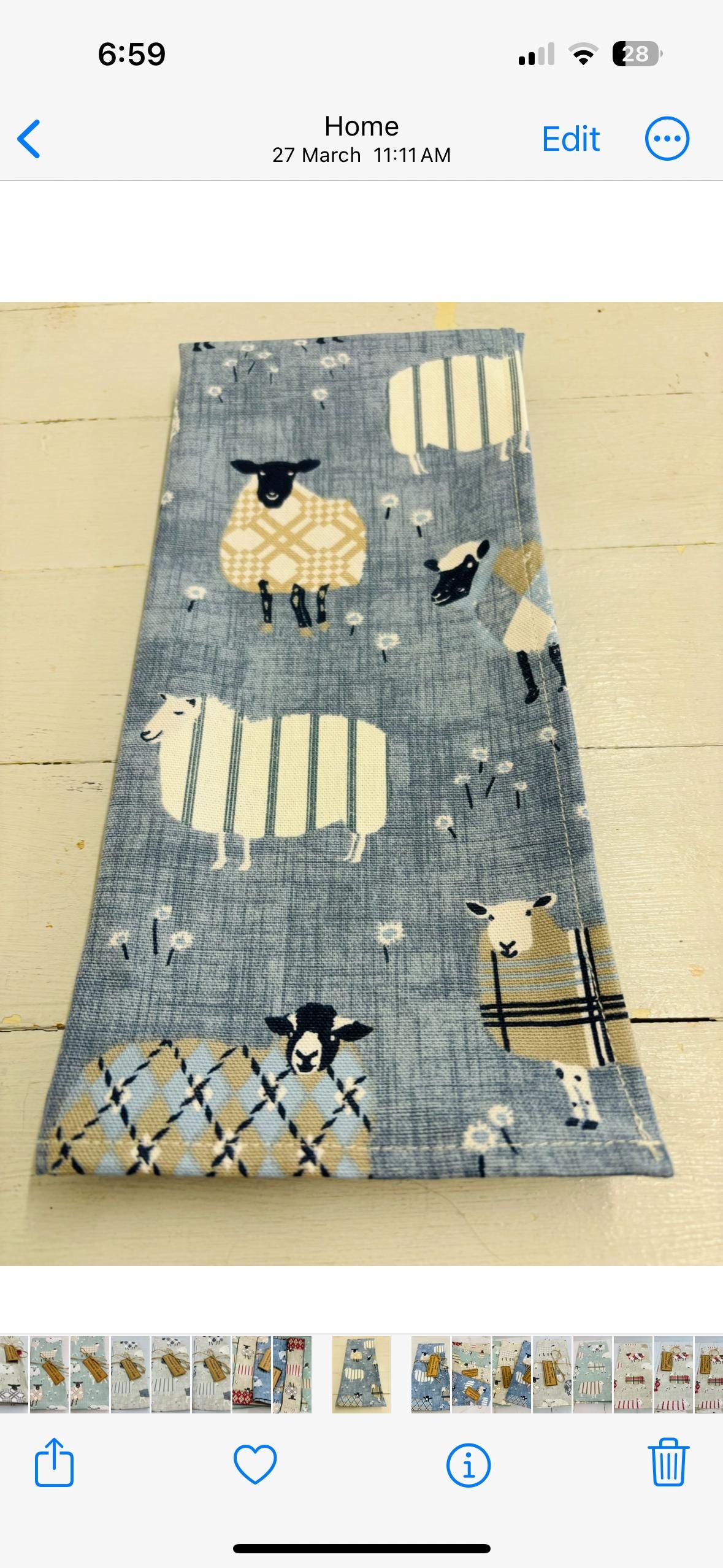 Sheep fabric Table runner -3 lengths