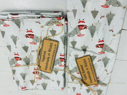 Father Christmas Table runner - Christmas festive Table Runner -3 lengths