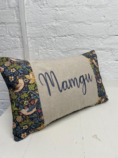 William Morris Strawberry Thief Tapestry Mother’s Gift, Personalised Cushion, Gift for Mum.