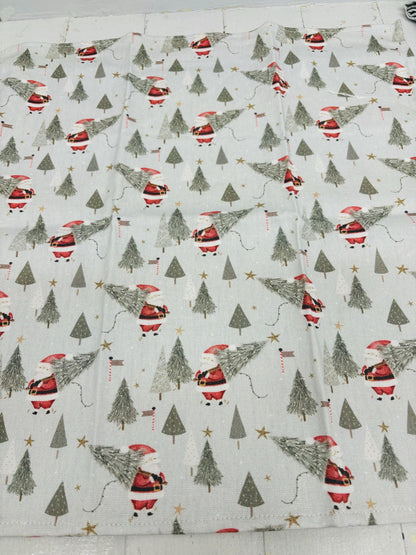 Father Christmas Fabric. 100% cotton . Perfect for dress making and all crafts- Christmas fabric by the metre