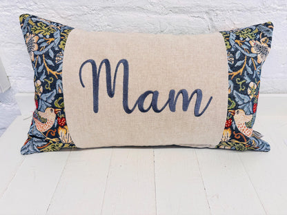William Morris Strawberry Thief Tapestry Mother’s Gift, Personalised Cushion, Gift for Mum.