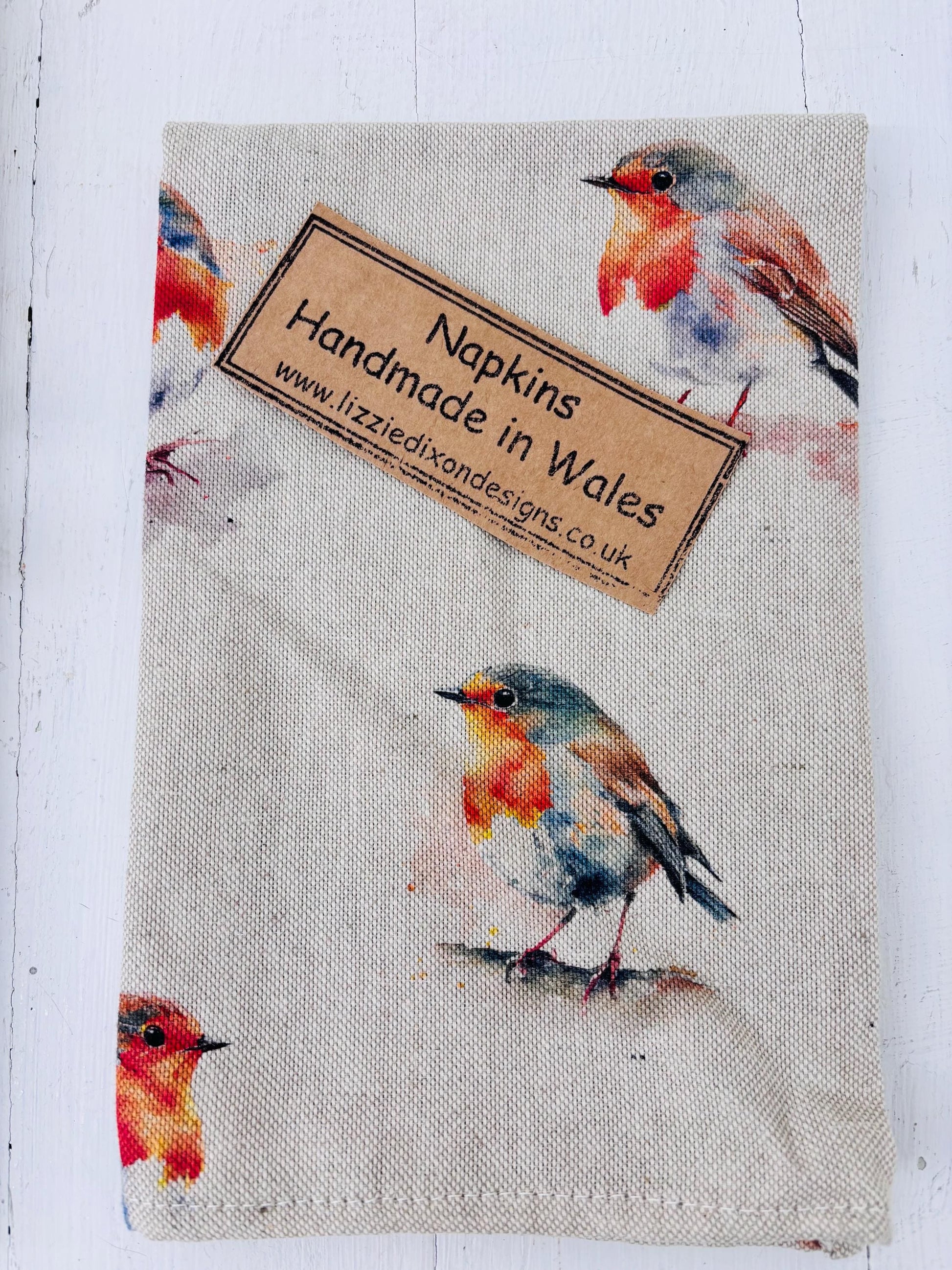 Festive Robin Print fabric Placemat (set of2)