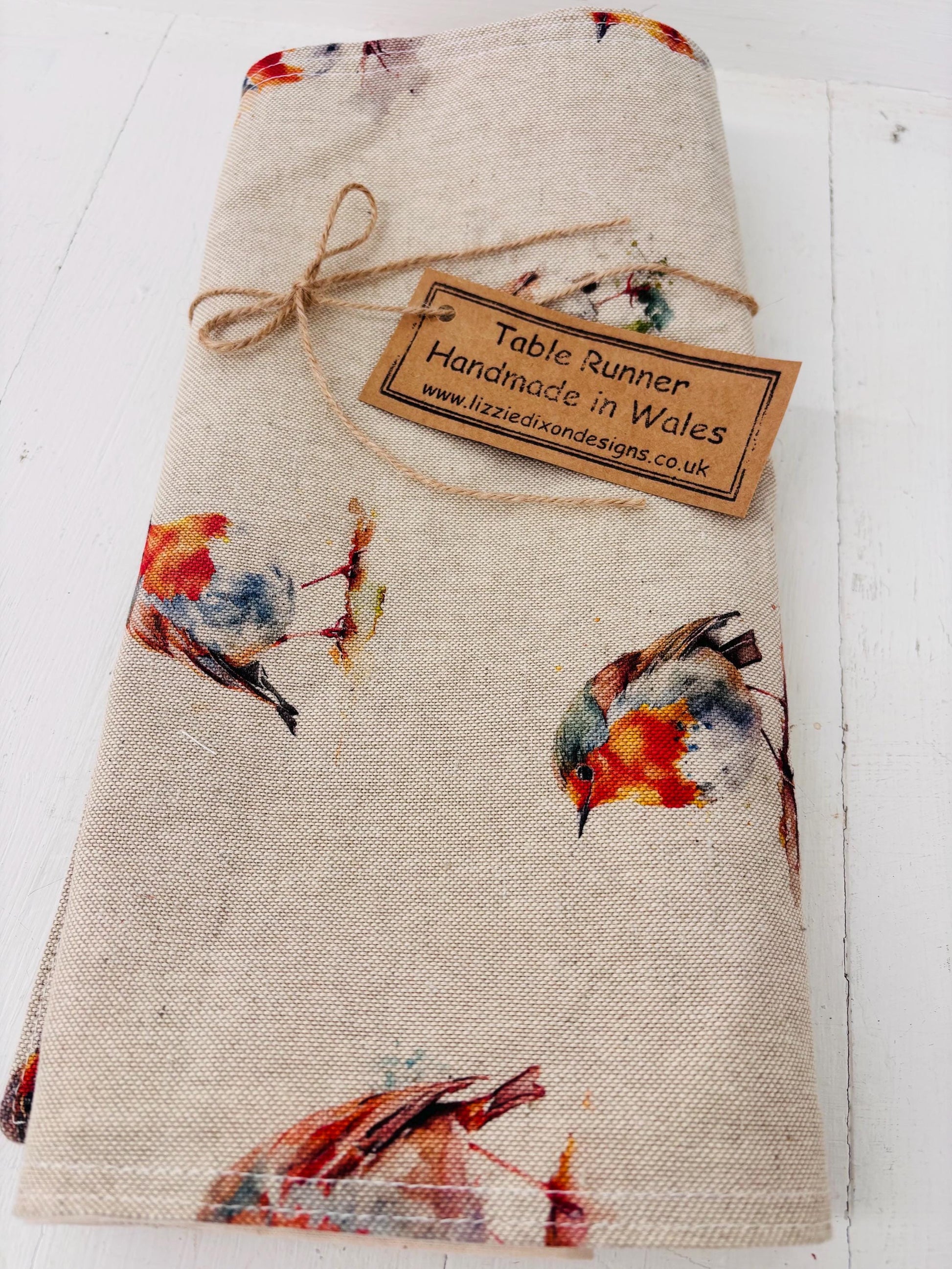 Robin Table runner - Christmas festive Table Runner -3 lengths