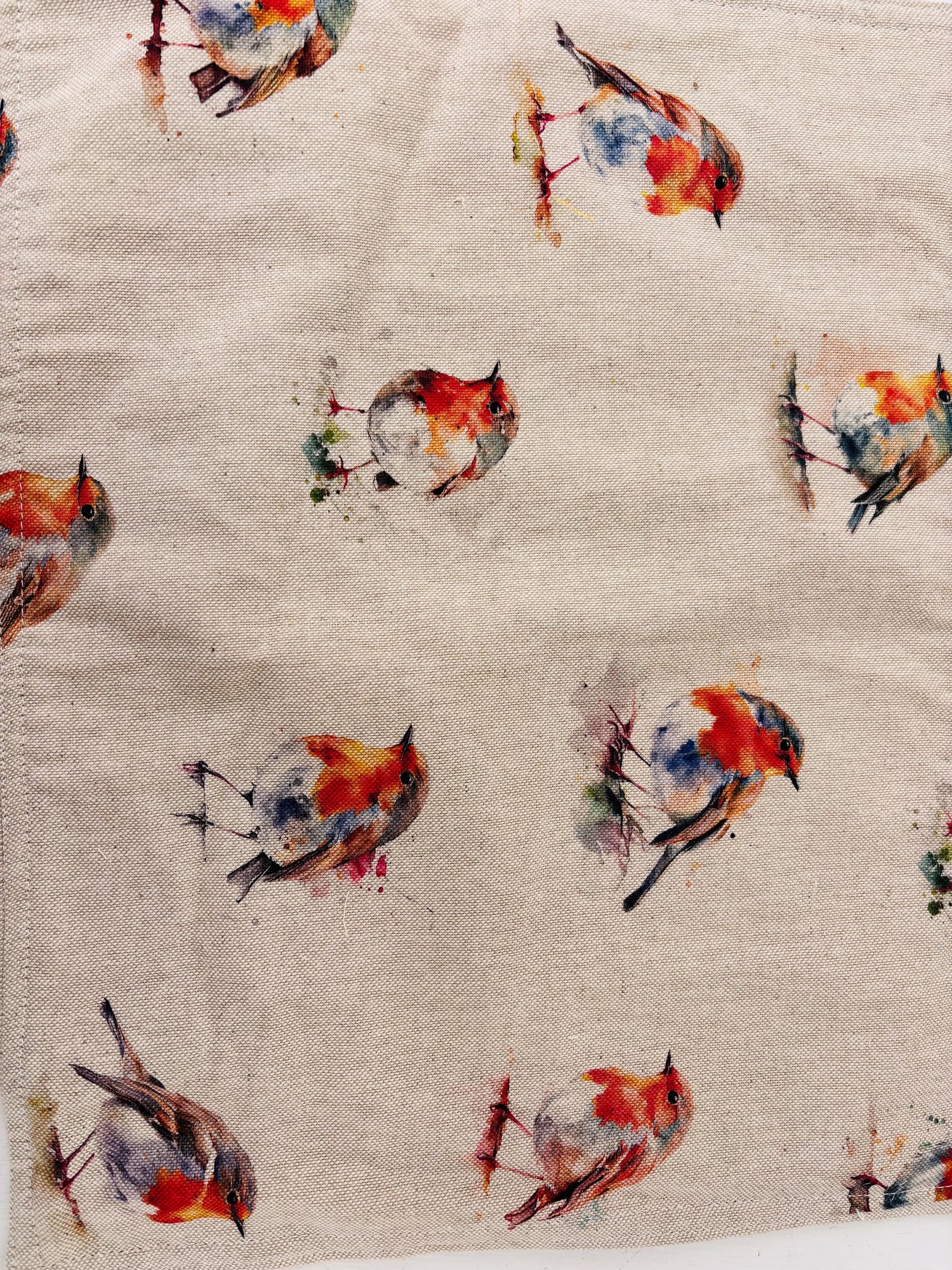 Festive Robin Print fabric Placemat (set of2)