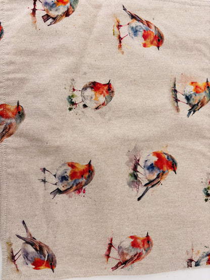 Festive Robin Print fabric Placemat (set of2)